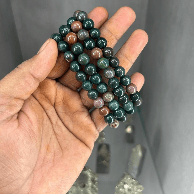 Beads Bracelets Blood Stone